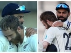 Kane Williamson resting his head on Virat Kohli's shoulder after winning the WTC title Kane Williamson resting his head on Virat Kohli's shoulder after winning the WTC title