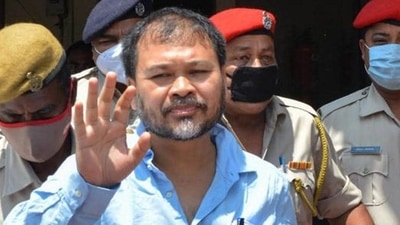 Akhil Gogoi, Raijor Dal president and MLA from Sibsagar, Assam, was released by the NIA court in connection with a case related to anti-Citizenship Amendment Act (CAA) protests. (PTI) Akhil Gogoi, Raijor Dal president and MLA from Sibsagar, Assam, was released by the NIA court in connection with a case related to anti-Citizenship Amendment Act (CAA) protests. (PTI)