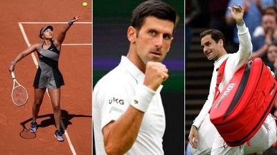 Naomi Osaka (L), Novak Djokovic (Center) and Roger Federer (R) (HT Collage)
