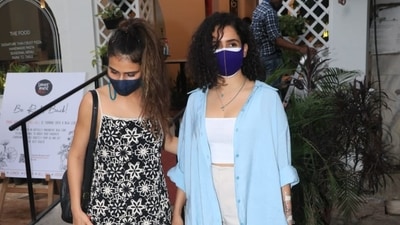 Fatima Sana Shaikh with Sanya Malhotra at an eatery in Mumbai. Fatima Sana Shaikh with Sanya Malhotra at an eatery in Mumbai.