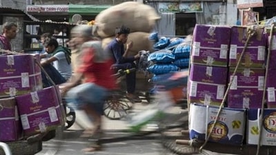 The pandemic’s economic disruption forced a contraction of 7.3% in the Indian economy in 2020-21. (Bloomberg) The pandemic’s economic disruption forced a contraction of 7.3% in the Indian economy in 2020-21. (Bloomberg)