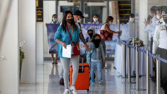 The first foreign tourists arrive at the airport as Phuket reopens to overseas tourists under Thailand's Phuket Sandbox plan.(Reuters)