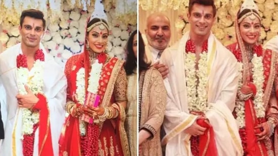 Bipasha Basu Grover: The actor tied the knot to Karan Singh Grover on April 30, 2016. Bipasha's bright red Sabyasachi lehenga reportedly cost Rs. 20 lakhs.(Instagram/@bipashabasu)
