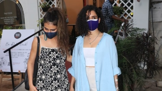 Fatima Sana Shaikh with Sanya Malhotra at an eatery in Mumbai.