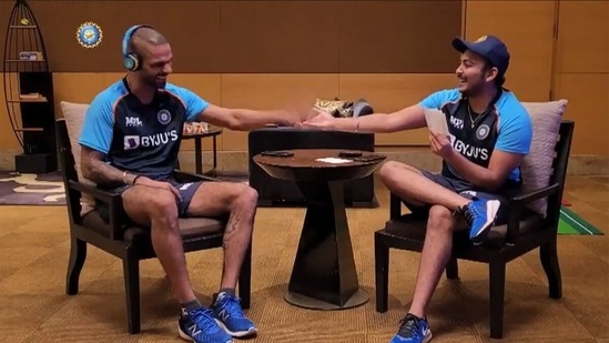 Shikhar Dhawan and Prithvi Shaw in jovial mood. (BCCI/Screengrab) Shikhar Dhawan and Prithvi Shaw in jovial mood. (BCCI/Screengrab)