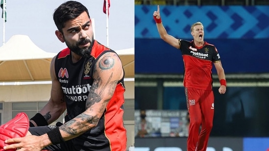 Virat Kohli and Kyle Jamieson are teammates at RCB. (RCB/Twitter)