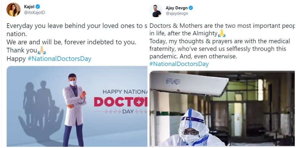 Actor couple Kajol and Ajay Devgn also wrote on doctors. Actor couple Kajol and Ajay Devgn also wrote on doctors.