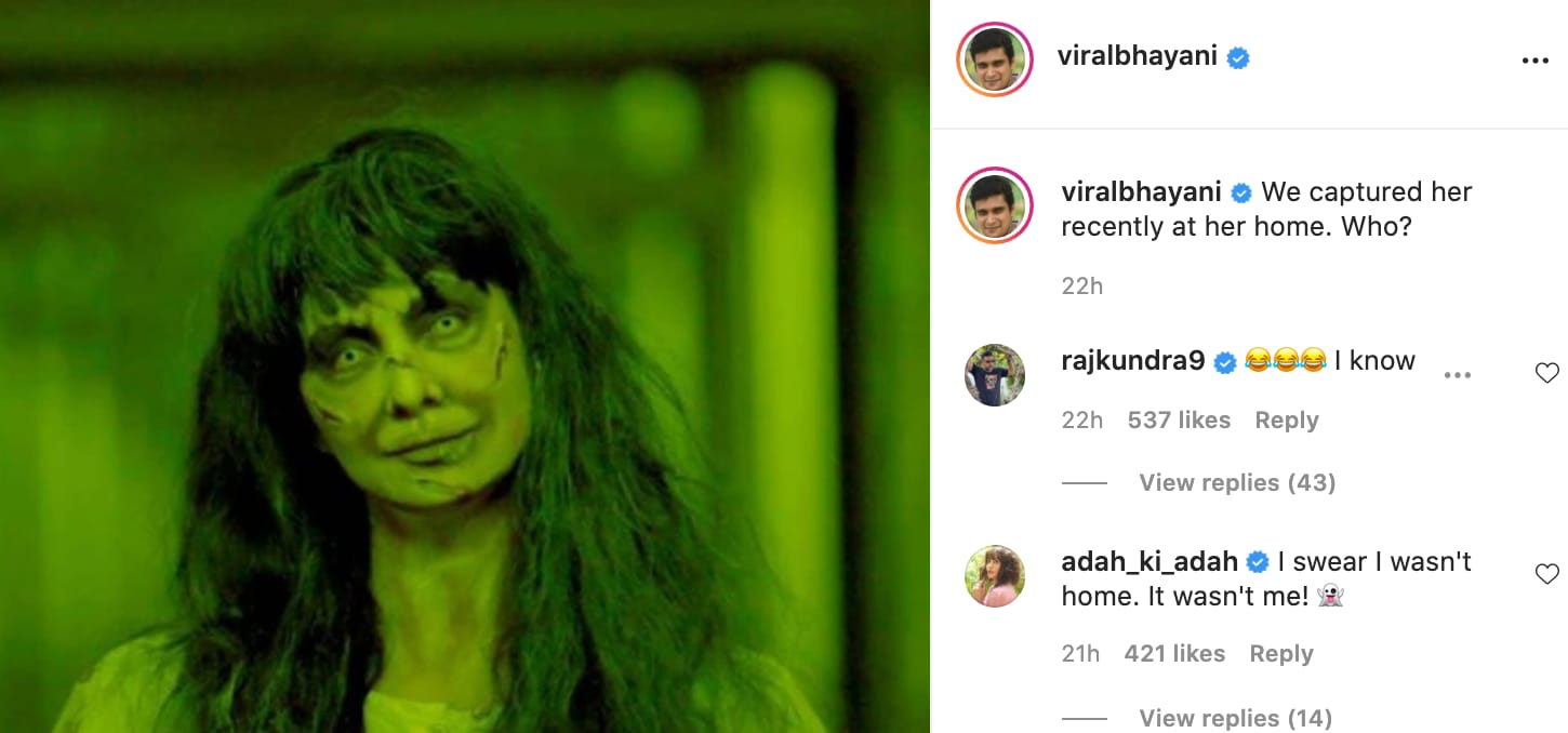Adah Sharma's reaction to Shilpa's picture.