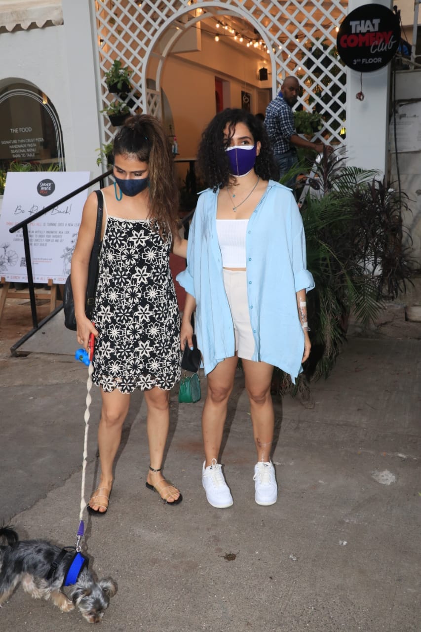 Fatima Sana Shaikh with Sanya Malhotra at an eatery in Mumbai.