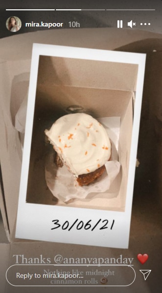 Mira Rajput shared a picture of 'cinnamon rolls' and thanked Ananya Panday.