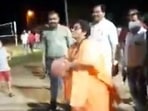 Sadhvi Pragya was reportedly seen playing basketball on July 1 when the Bhopal MP went to attend a programme at a stadium in Bhopal. 