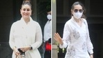 Kareena Kapoor and Karisma Kapoor arriving at their father Randhir Kapoor’s new home on Friday.(Varinder Chawla) Kareena Kapoor and Karisma Kapoor arriving at their father Randhir Kapoor’s new home on Friday.(Varinder Chawla)