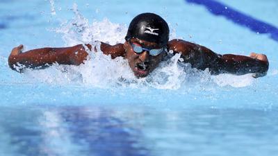 Sajan Prakash had not swum since December 2019 when the beginning of the pandemic last year left him without access to a pool or a physio to continue his rehab. (AP) Sajan Prakash had not swum since December 2019 when the beginning of the pandemic last year left him without access to a pool or a physio to continue his rehab. (AP)