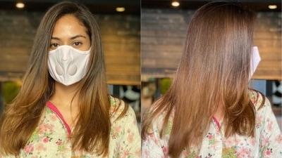 Mira Rajput shows her hair after a makeover. Mira Rajput shows her hair after a makeover.