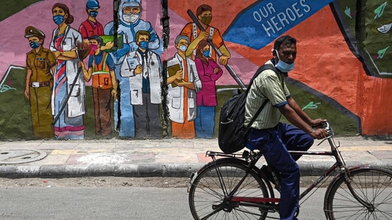Since June 20, as per documents seen by HT, at least three more prominent markets in the city – Sadar Bazar, Sarojini Nagar and Kamla Nagar – were issued notices either by the police or district authorities warning them of similar action. (AFP)