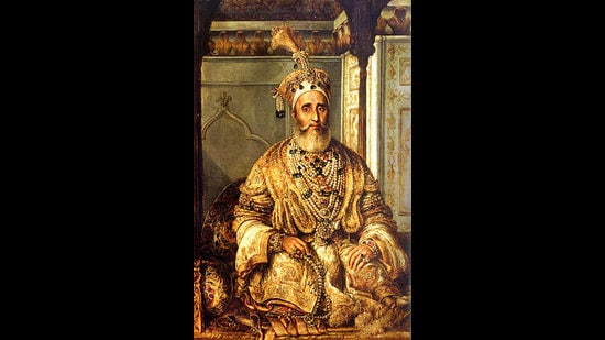 Portrait of Bahadur Shah Zafar titled The Grand Mughal of Delhi painted by Josef August Schoefft in 1854. (Wikipedia Commons) Portrait of Bahadur Shah Zafar titled The Grand Mughal of Delhi painted by Josef August Schoefft in 1854. (Wikipedia Commons)