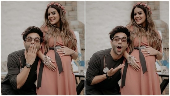 Aparshakti Khurana and husband Aakriti Ahuja at their baby shower.