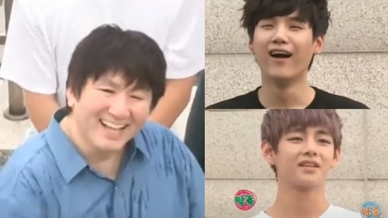 BTS members Suga and V hilariously rant about Bang Si-Hyuk in this throwback video. 