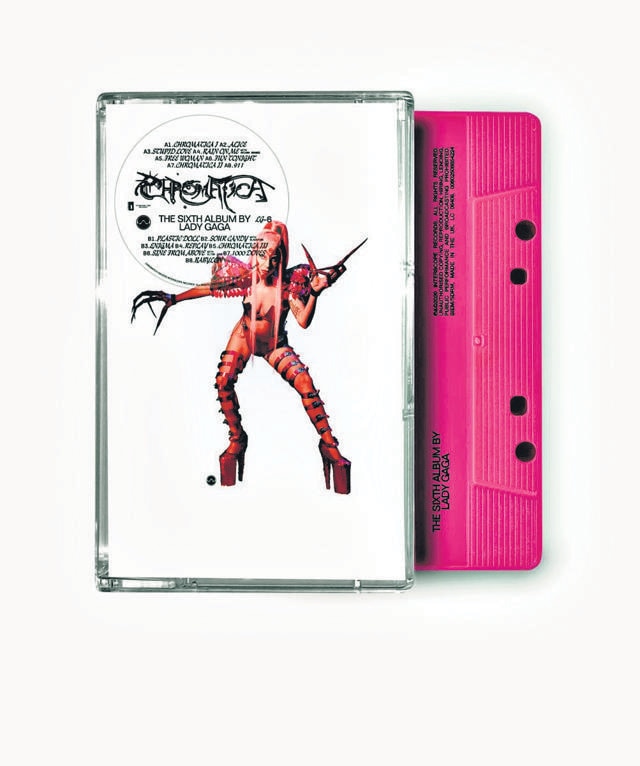 The limited-edition tape version of the Lady Gaga album Chromatica. The limited-edition tape version of the Lady Gaga album Chromatica.