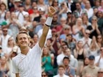 Wimbledon - All England Lawn Tennis and Croquet Club, London, Britain - July 2, 2021 Sebastian Korda of the U.S. reacts after winning his third round match against Great Britain's Dan Evans