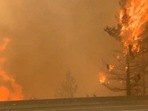 Trees burn along a street during a wildfire in Lytton, British Columbia, Canada.(Reuters) Trees burn along a street during a wildfire in Lytton, British Columbia, Canada.(Reuters)