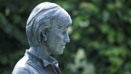 A statue of Britains Princess Diana is pictured in the Sunken Garden at Kensington Palace in London, Britain, July 2, 2021. The 1.25 metre life-size statue of Princess Diana was commissioned by the two princes to sculptor Ian Rank-Broadley in 2017.