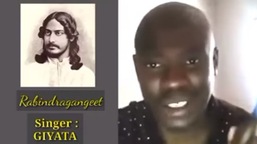 The video shows the singer from Africa who sang a Rabindra Sangeet.