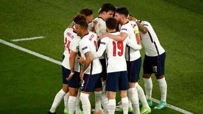 And there it was! England must in dreamland after securing a thumping 4-0 win over Ukraine to qualify for the semifinals. (AP) And there it was! England must in dreamland after securing a thumping 4-0 win over Ukraine to qualify for the semifinals. (AP)