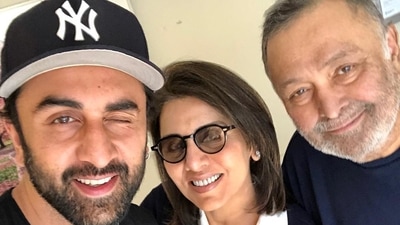 Neetu Kapoor with Rishi Kapoor and son Ranbir Kapoor. Neetu Kapoor with Rishi Kapoor and son Ranbir Kapoor.