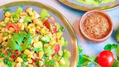 Corn bhel: You cannot afford to miss out on corn during the monsoons. If you do not like having it roasted then you can make bhel out of it.  (Instagram/@rushmeaplate)