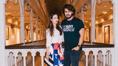 Malaika Arora and Arjun Kapoor strike a pose in this picture from a recent staycation. Malaika Arora and Arjun Kapoor strike a pose in this picture from a recent staycation.