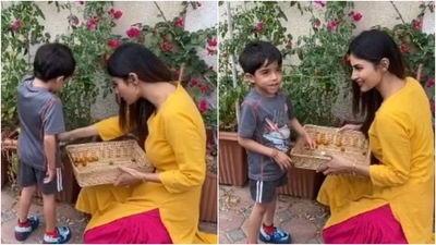 Mouni Roy: In a video shared by the 'Gold' actor can be seen picking tomatoes and fresh mint from her sister’s garden. (Instagram/@imouniroy)