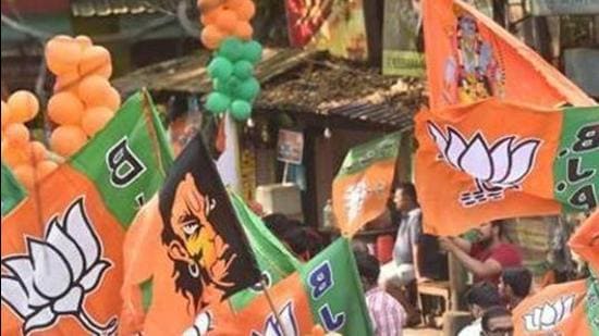 File photo: BJP activists with party flags. (PTI)