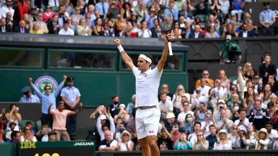 Wimbledon: Switzerland's Roger Federer celebrates winning his third round match against Britain's Cameron Norrie.(REUTERS)