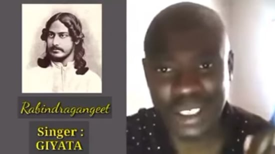 The video shows the singer from Africa who sang a Rabindra Sangeet.(Facebook/@Ashis Sanyal)