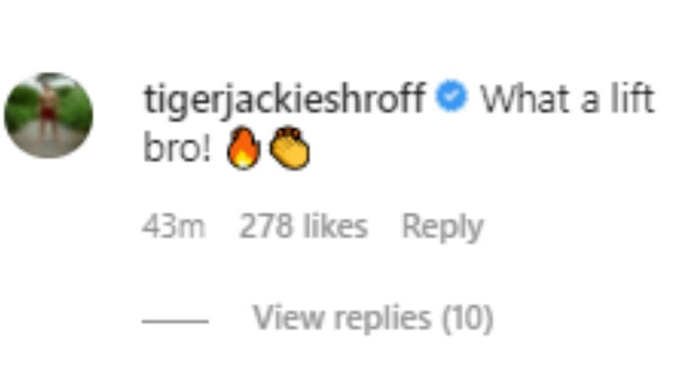 Tiger Shroff's comment Tiger Shroff's comment