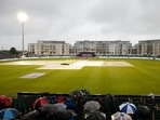 England v Sri Lanka -General view of the covers as rain delays play.