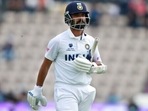India's Ajinkya Rahane reacts as he walks off the field after losing his wicket during the sixth day of the World Test Championship final. between New Zealand and India.(AP) India's Ajinkya Rahane reacts as he walks off the field after losing his wicket during the sixth day of the World Test Championship final. between New Zealand and India.(AP)