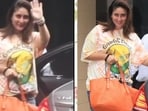 Kareena Kapoor Khan's orange tie-dye H&M T-shirt won't burn hole in your pocket(Instagram/viralbhayani/the_bollywood_closet)