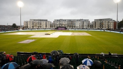 England v Sri Lanka -General view of the covers as rain delays play. (Reuters)