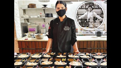 Chef Radhika Khandelwal (top) recently put up fun posts of her late employee Vinod Pal (inset) to commemorate his life Chef Radhika Khandelwal (top) recently put up fun posts of her late employee Vinod Pal (inset) to commemorate his life