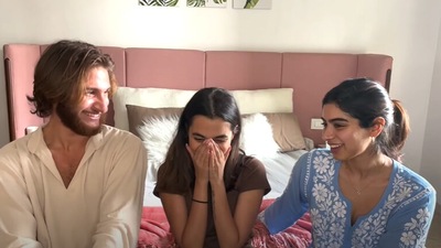 Aaliyah Kashyap with boyfriend Shane Gregoire and Khushi Kapoor in a new vlog.
