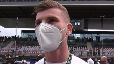 Euro 2020: 'Can England go all the way'- Germany striker Timo Werner (in frame) gives answers at F1 Austrian GP (Screengrab/Instagram) Euro 2020: 'Can England go all the way'- Germany striker Timo Werner (in frame) gives answers at F1 Austrian GP (Screengrab/Instagram)