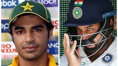 Salman Butt (left) tears down Brad Hogg's suggestion to replace Cheteshwar Pujara (right) with Indian youngster. (HT Collage) Salman Butt (left) tears down Brad Hogg's suggestion to replace Cheteshwar Pujara (right) with Indian youngster. (HT Collage)