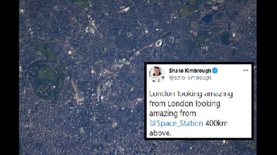 The picture shared by astronaut Shane Kimbrough of London taken from the ISS. (Twitter@astro_kimbrough)