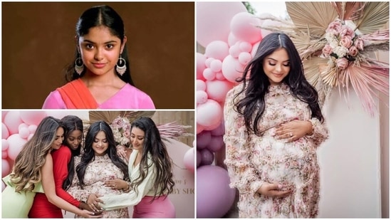 South Indian actress baby shower glow caught