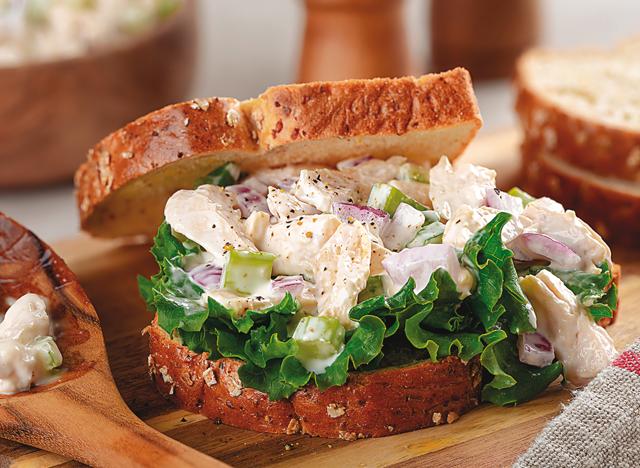 A ham & cheese sandwich is inexpensive as it uses ‘sandwich ham’, put together by fusing leftover ham A ham & cheese sandwich is inexpensive as it uses ‘sandwich ham’, put together by fusing leftover ham
