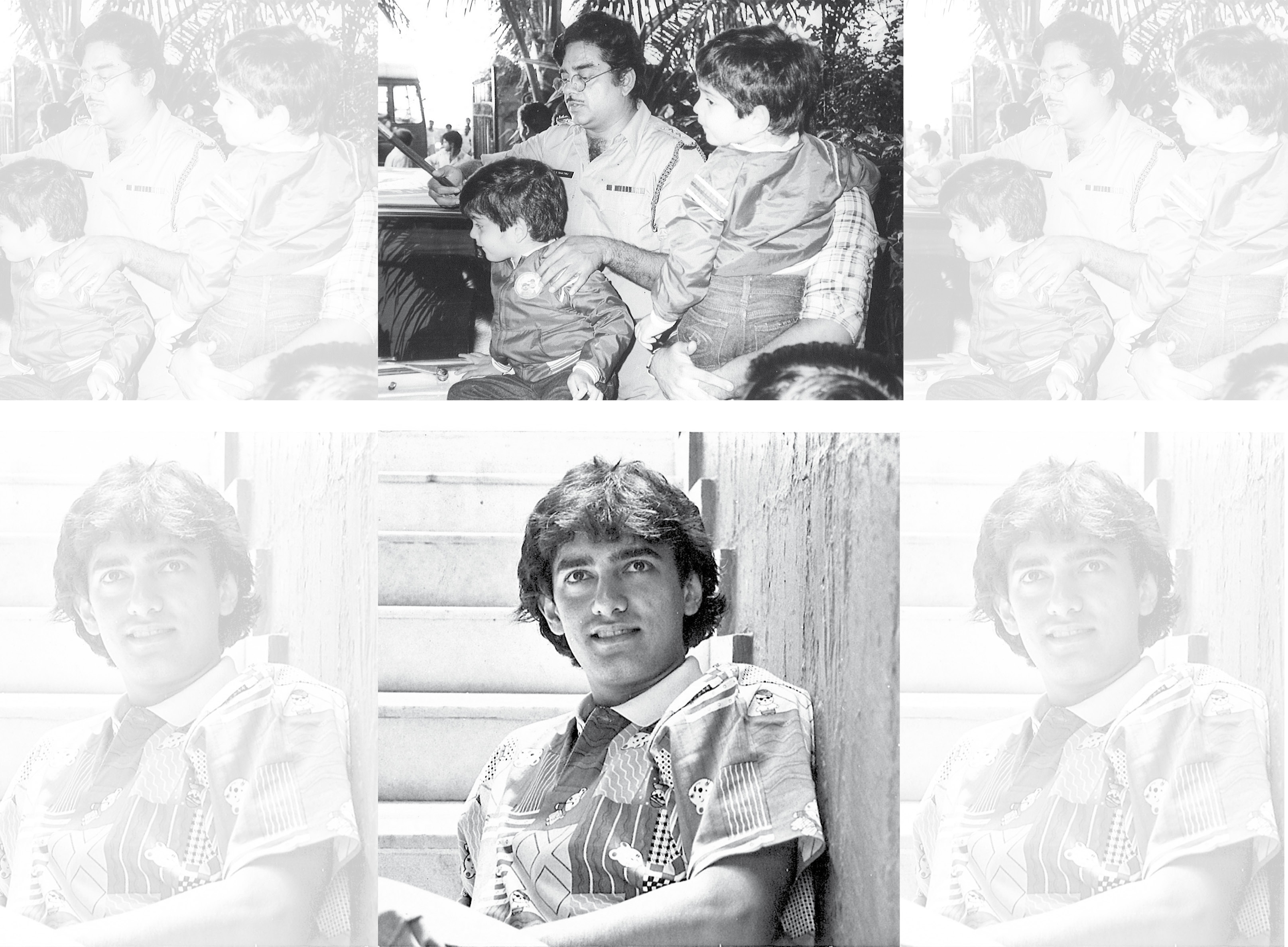 (Above) Shatrughan Sinha with his twin sons, Luv and Kush; (below) Aamir Khan posing by the swimming pool at Sea Rock Hotel in 1980 (Dinesh Raheja) (Above) Shatrughan Sinha with his twin sons, Luv and Kush; (below) Aamir Khan posing by the swimming pool at Sea Rock Hotel in 1980 (Dinesh Raheja)