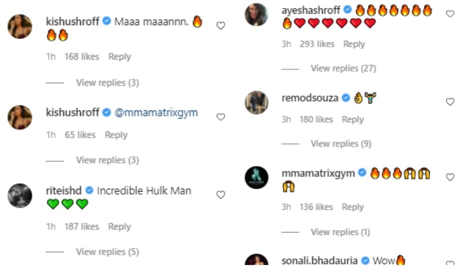 Comments on Tiger Shroff’s video. Comments on Tiger Shroff’s video.