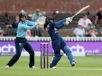 India Women's Mithali Raj in action against England(AP)